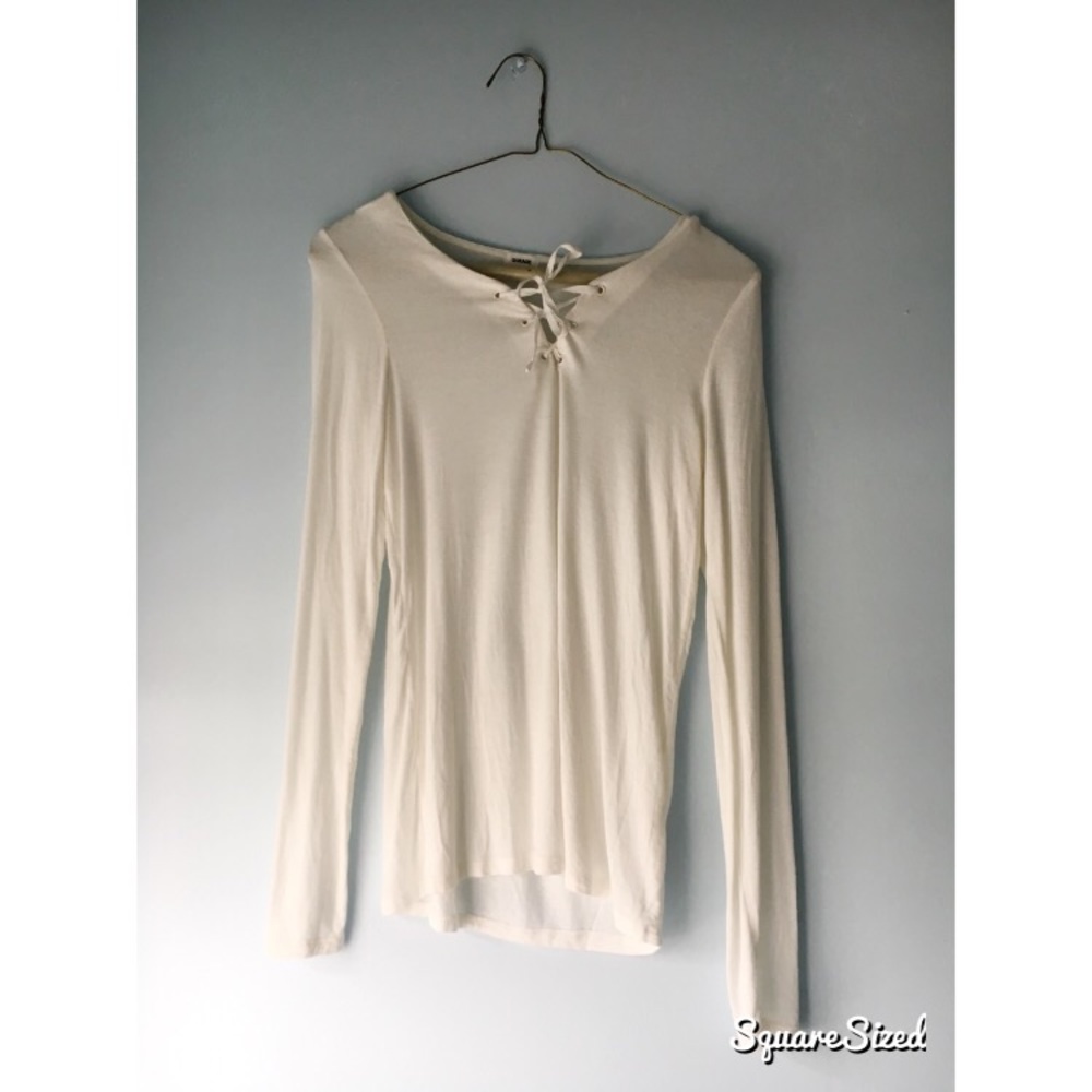 Lace Up Long Sleeve Shirt